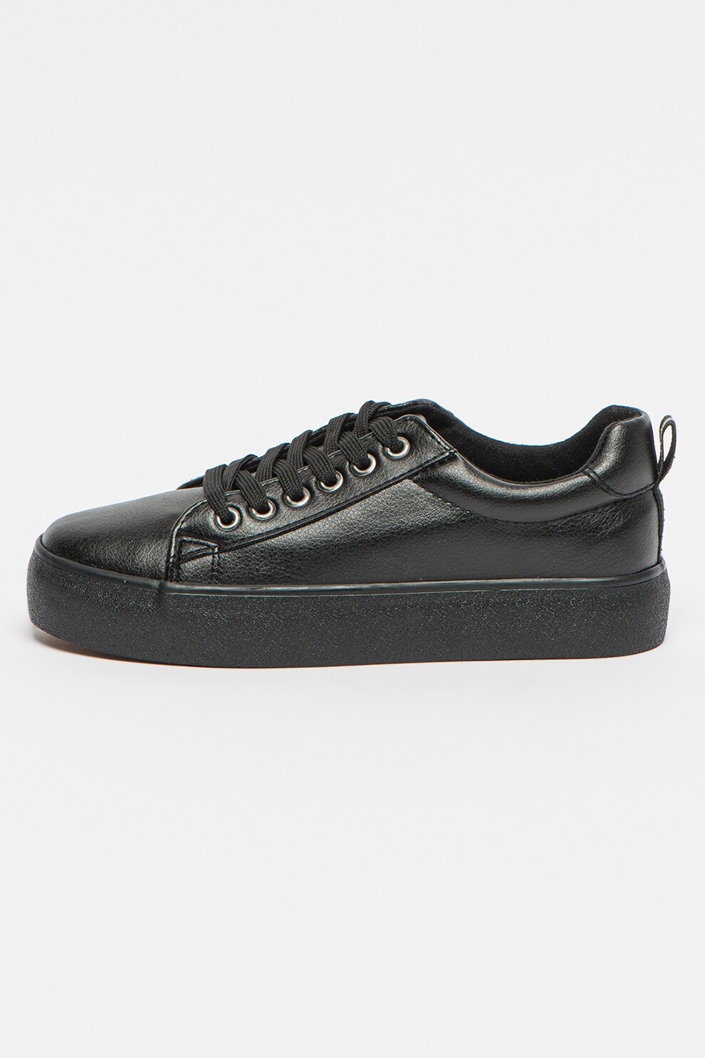 MUSK, Pantofi sport de piele ecologica cu varf rotund, Negru