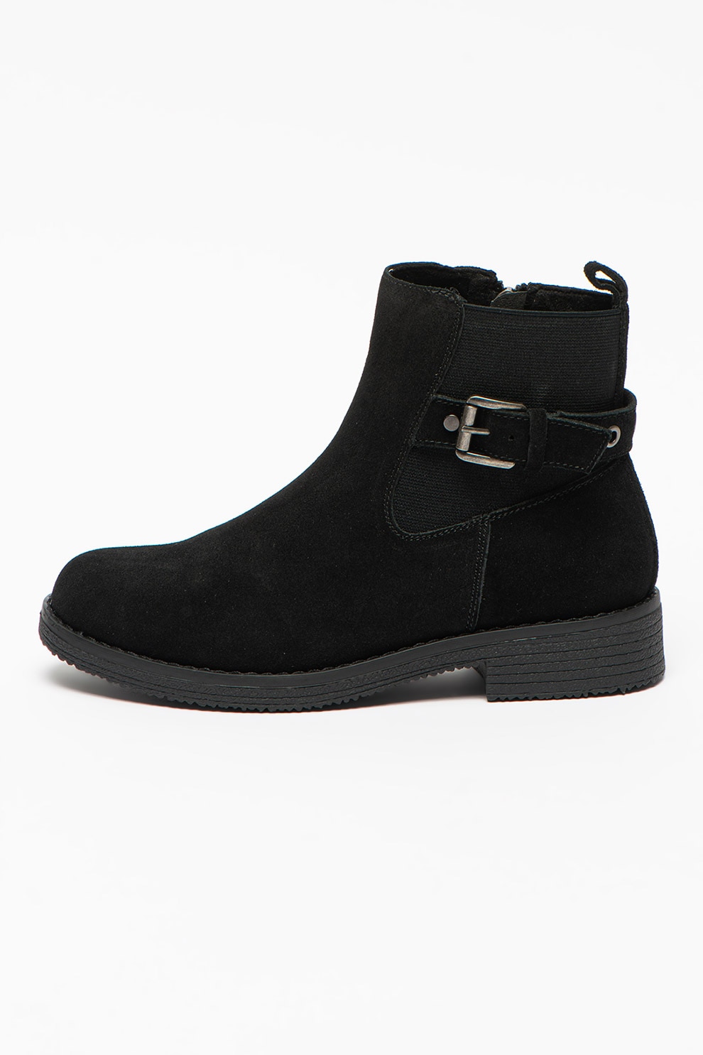 MUSK, Ghete de piele intoarsa cu varf rotunjit, Negru, 40