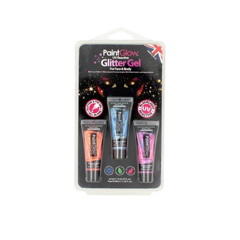 Set 3 geluri, 3x13 ml, pictura fata Glitter Gel HP27, albastru, portocaliu si roz Set 3 geluri, 3x13 ml, pictura fata Glitter Gel HP27, albastru, portocaliu si roz