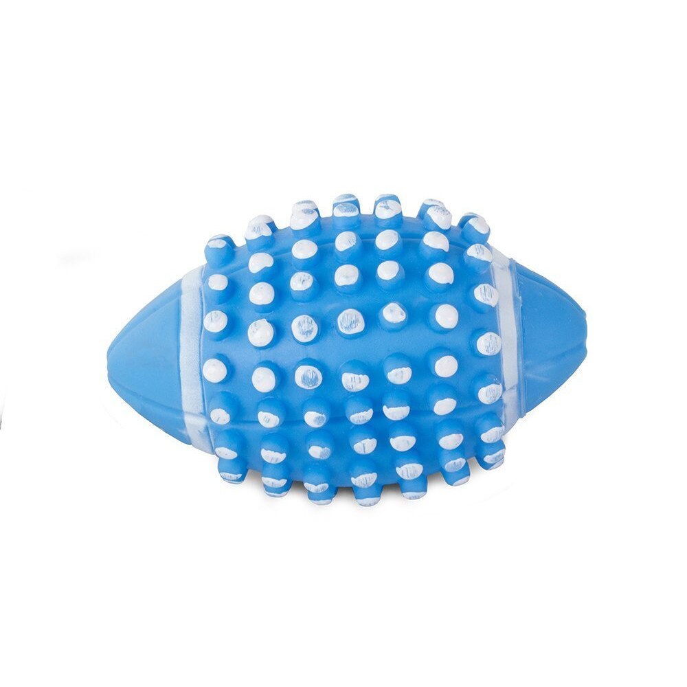 Jucarie pentru caini, Zola®, minge rugby, sunet, 11 cm, albastra