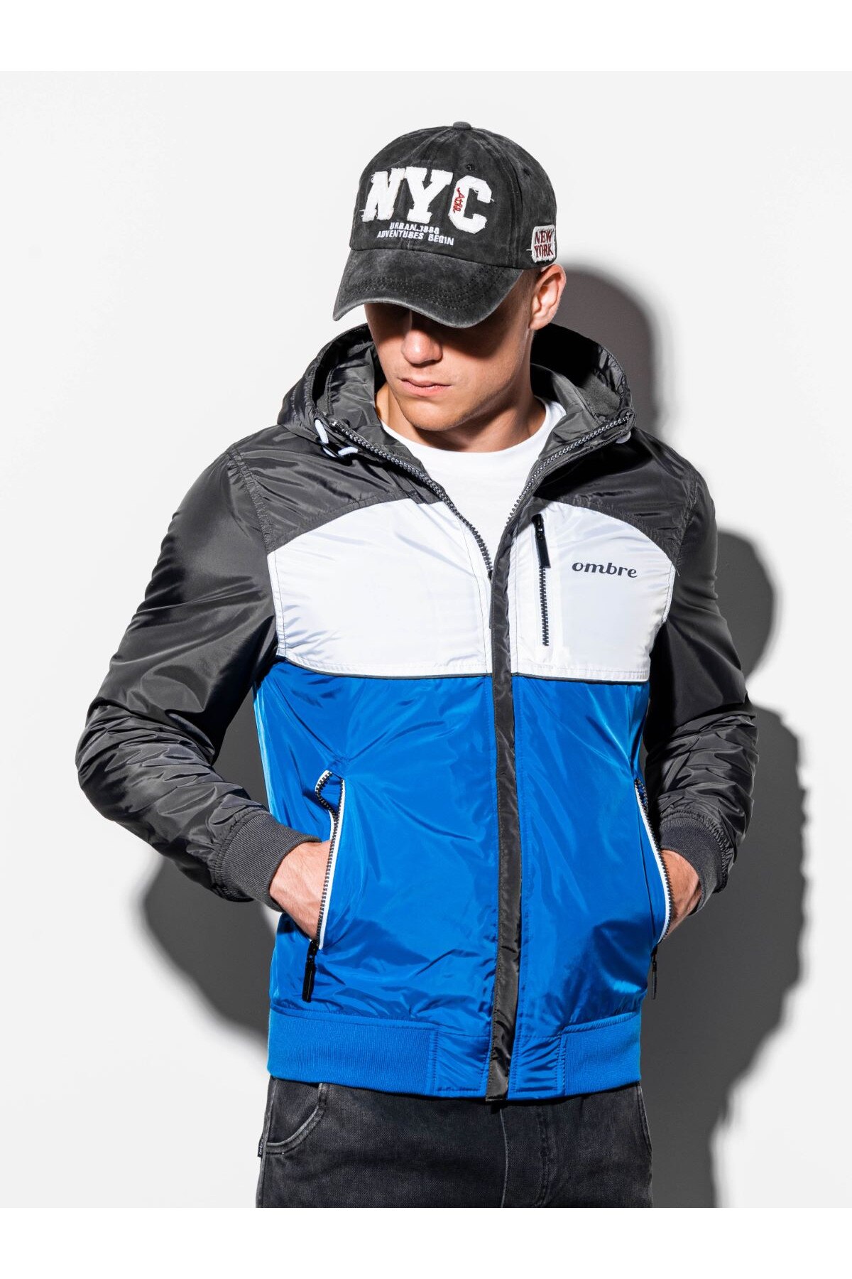 Geaca barbati C447 - albastru, Albastru, L