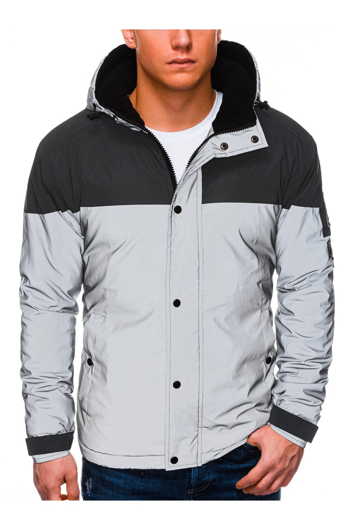 Geaca Level Up barbati OMBRE - C462 - gri XL