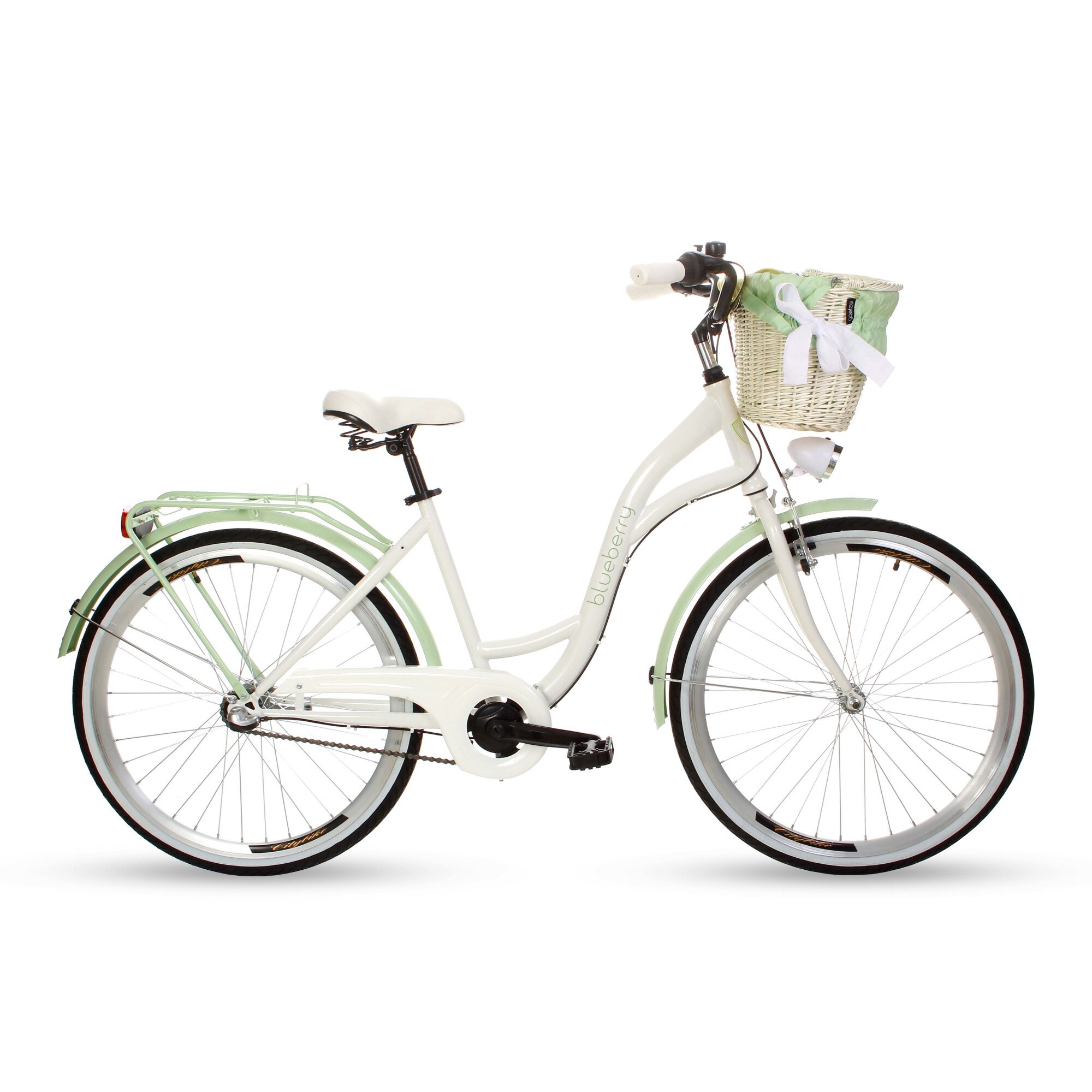 Bicicleta Vintage cu cos, Goetze, BB26_3B_BialyPist_WBWOtel, 26 Inch, Alb/verde