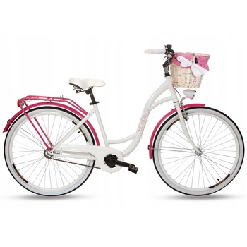 Bicicleta Vintage cu cos, Goetze, BB28_BialyRoz_WBWOtel, 28 Inch, Alb/rosu Bicicleta Vintage cu cos, Goetze, BB28_BialyRoz_WBWOtel, 28 Inch, Alb/rosu