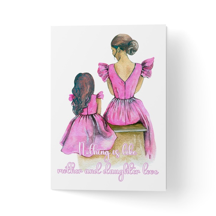 Felicitare cu plic, hartie texturata premium - Mother and daughter