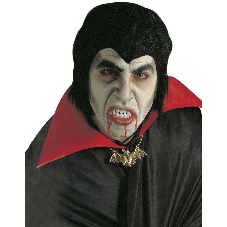 Peruca vampir Dracula cu dinti si sange