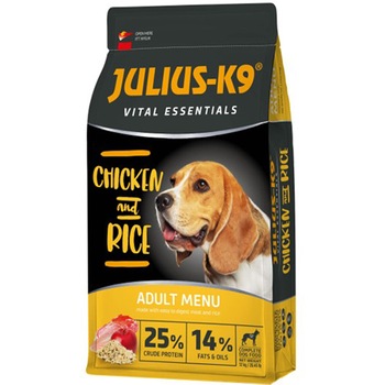 Hrana uscata pentru caini Julius K9 Adult Vital pasare & orez, 3 kg Hrana uscata pentru caini Julius K9 Adult Vital pasare & orez, 3 kg