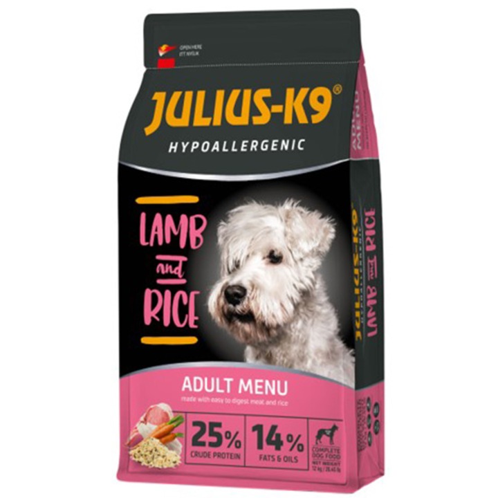 Julius K9 Adult Hypoal Száraz kutyatáp, bárány és rizs, 3 kg