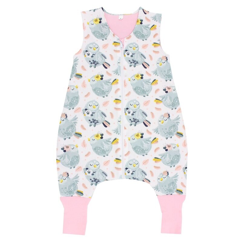 Sac de dormit, iarna, cu picioare, pui de Bufnita, roz 104 cm