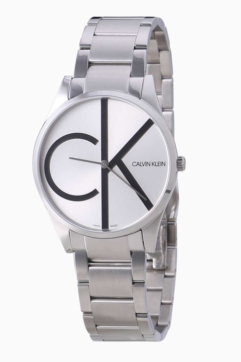 CALVIN KLEIN, Kvarc karóra logós számlappal, Ezüstszín