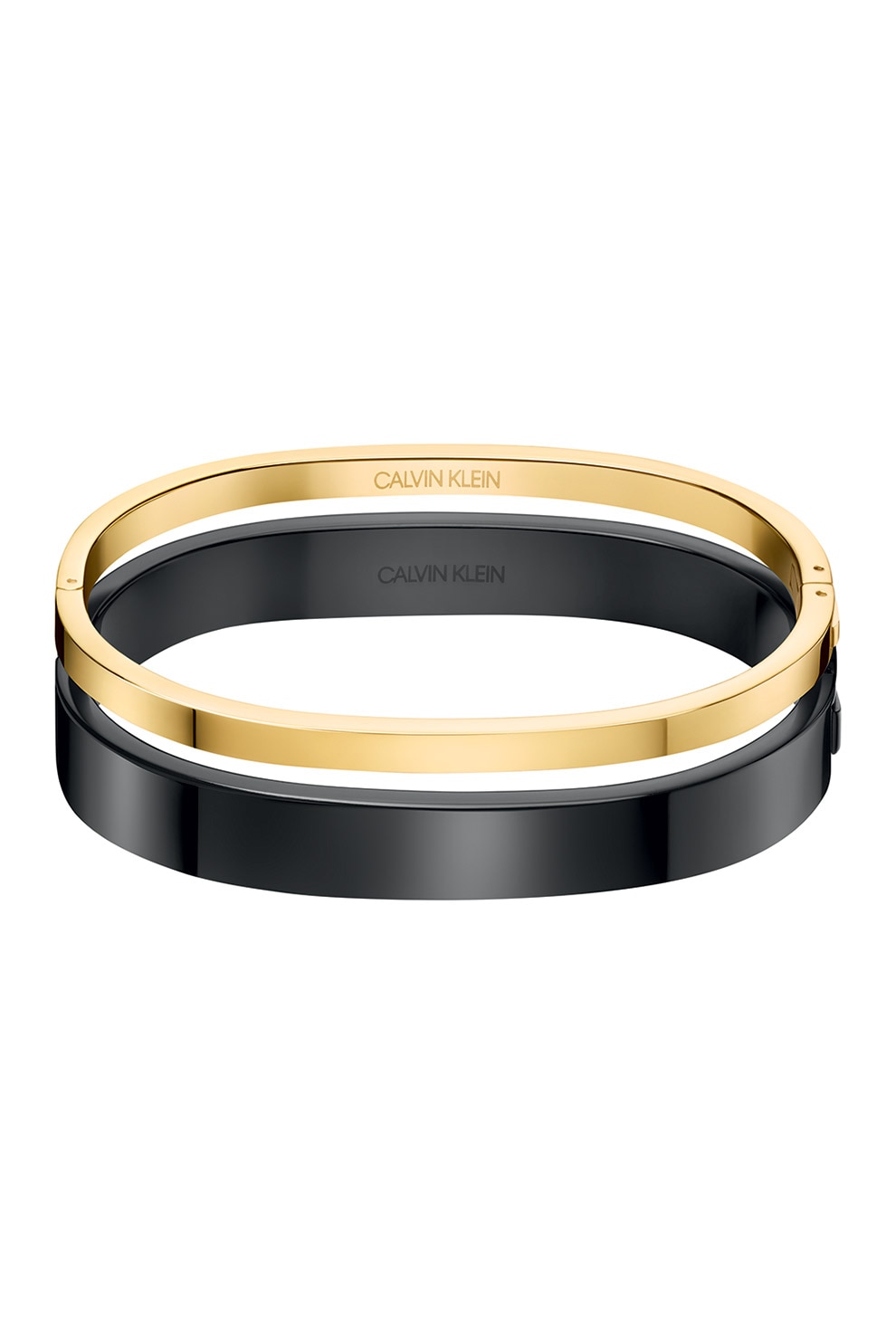 CALVIN KLEIN, Bratara rigida cu doua nuante si inchidere dubla