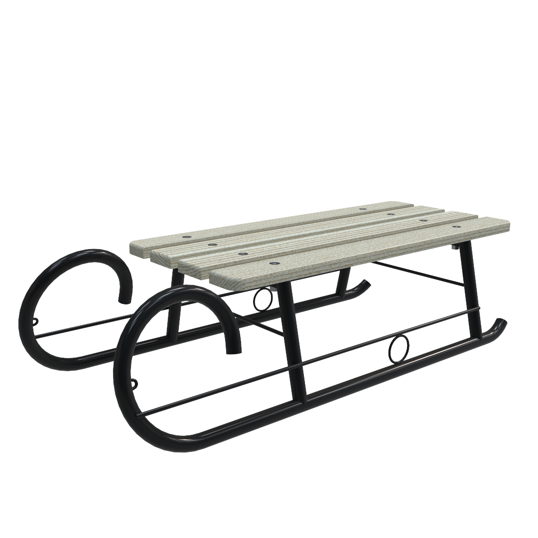 Sanie Neagra Din Metal 2 Persoane sezut lemn