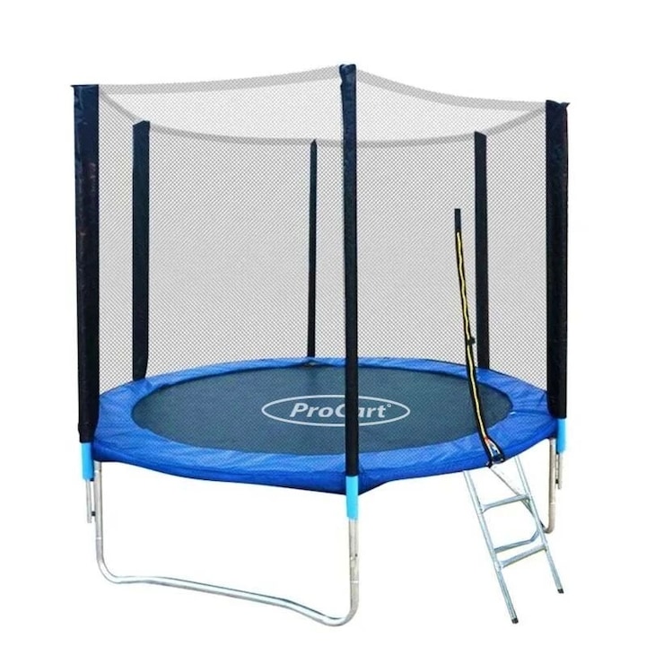 ProCart® gyermek trambulin, 244 cm átmérőjű, oldalsó védőháló, hozzáférési létra
