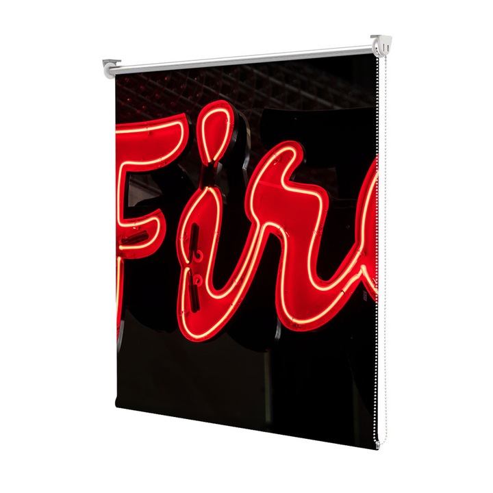 Roleta Art Shade tip Jaluzea cu Rulou si sistem inclus, Art Star, Foc, Mesaje, Decoratiuni, Latime 80 cm x Inaltime 130 cm