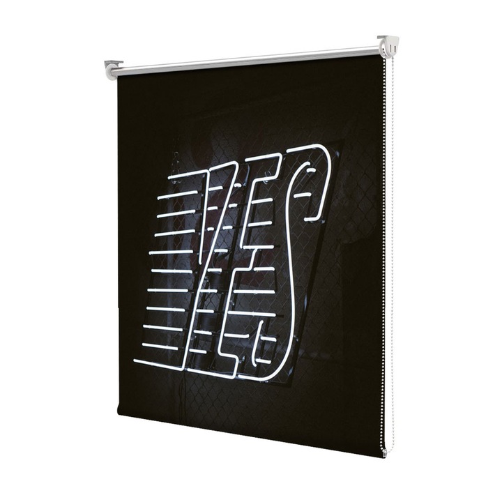 Roleta Art Shade tip Jaluzea cu Rulou si sistem inclus, Art Star, Yes, Mesaje, Decoratiuni, Latime 100 cm x Inaltime 130 cm