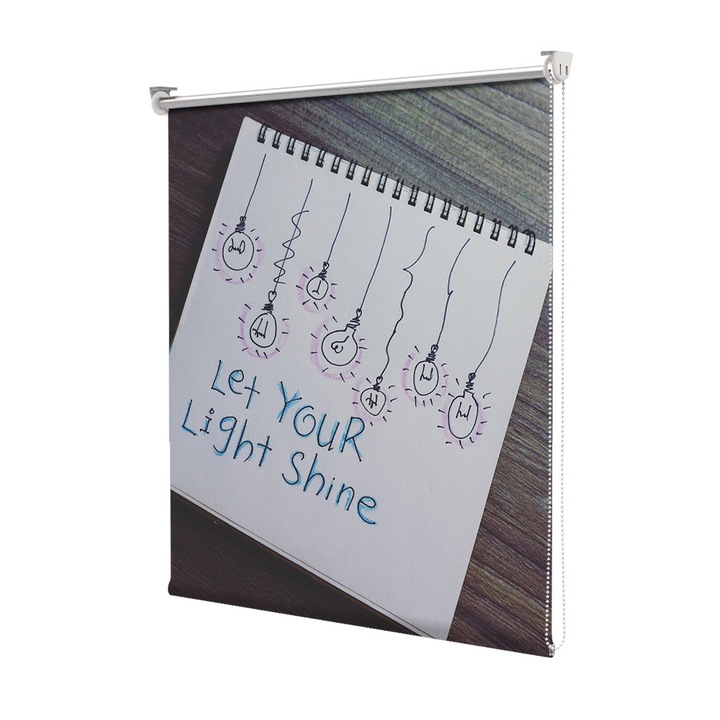 Roleta Art Shade tip Jaluzea cu Rulou si sistem inclus, Art Star, Light, Mesaje, Decoratiuni, Latime 150 cm x Inaltime 130 cm