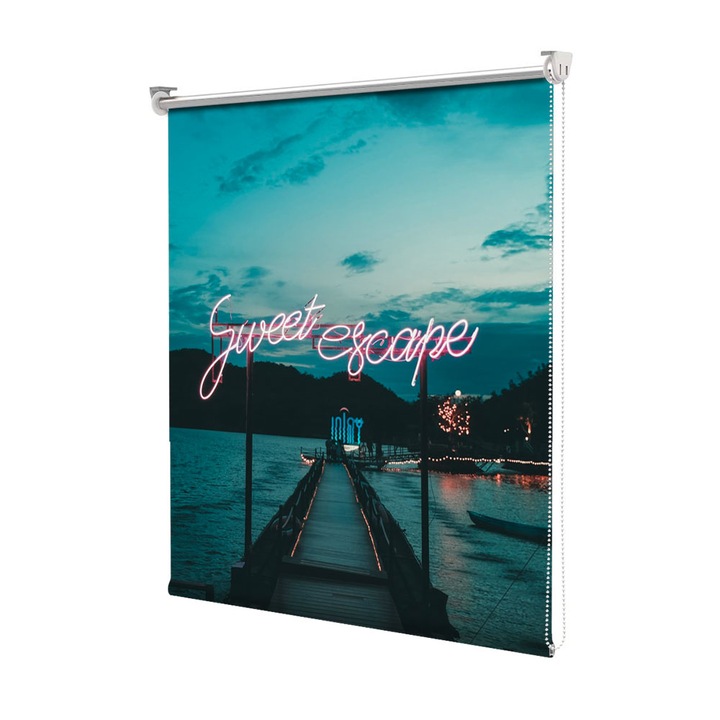 Roleta Art Shade tip Jaluzea cu Rulou si sistem inclus, Art Star, Sweet escape, Mesaje, Decoratiuni, Latime 65 cm x Inaltime 130 cm