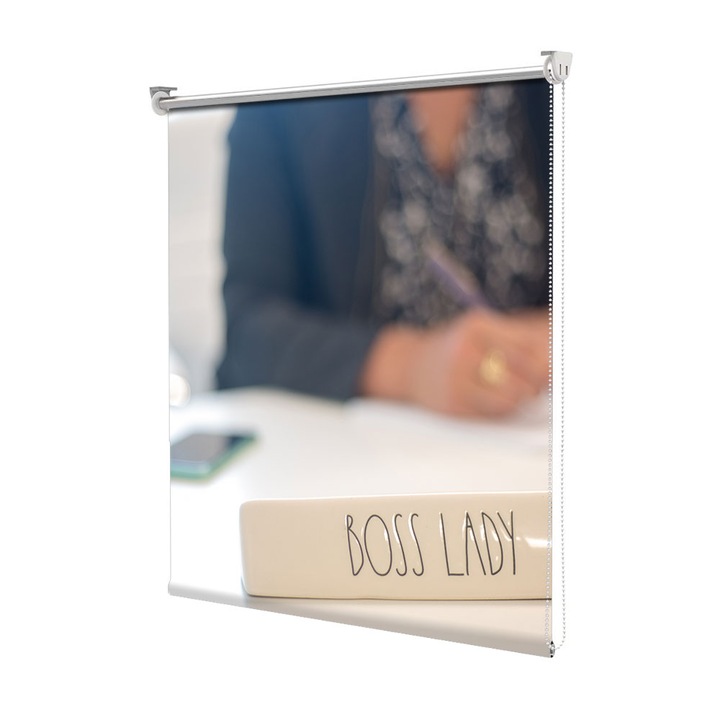 Roleta Art Shade tip Jaluzea cu Rulou si sistem inclus, Art Star, Boss lady, Mesaje, Decoratiuni, Latime 65 cm x Inaltime 130 cm