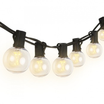 Ghirlanda solara 5.5 m cu 10 becuri LED E12 G40 IP44, pentru interior si exterior, Negru, TLF-BBL3259 Ghirlanda solara 5.5 m cu 10 becuri LED E12 G40 IP44, pentru interior si exterior, Negru, TLF-BBL3259