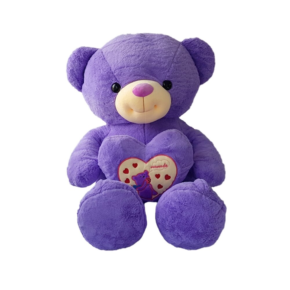 Urs cu inima albastra de plus, Nichita Impex SRL, albastru, 95 cm