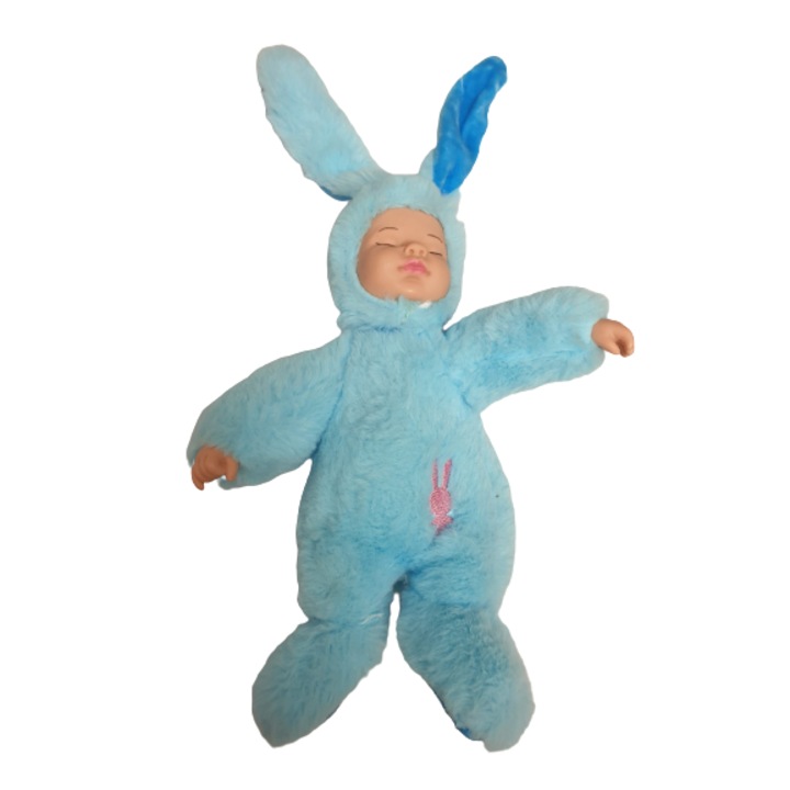 Плюшена играчка Бебе Заек, 25 см, с надпис молитва Ангел, ангел мой, син