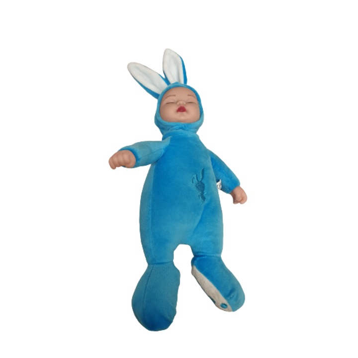 Jucarie de plus Baby Rabbit, 23cm, albastru
