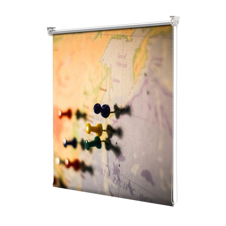 Roleta Art Shade tip Jaluzea cu Rulou si sistem inclus, Art Star, Harta, Mesaje, Decoratiuni, Latime 70 cm x Inaltime 130 cm