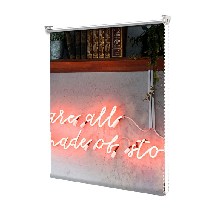 Roleta Art Shade tip Jaluzea cu Rulou si sistem inclus, Art Star, We're all made of stories, Mesaje, Decoratiuni, Latime 65 cm x Inaltime 130 cm