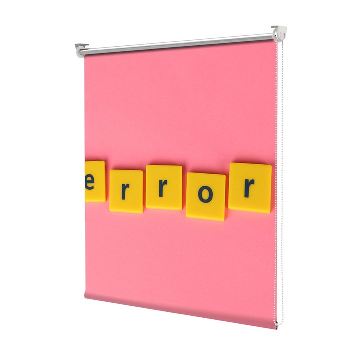 Roleta Art Shade tip Jaluzea cu Rulou si sistem inclus, Art Star, Error fundal roz, Mesaje, Decoratiuni, Latime 180 cm x Inaltime 130 cm