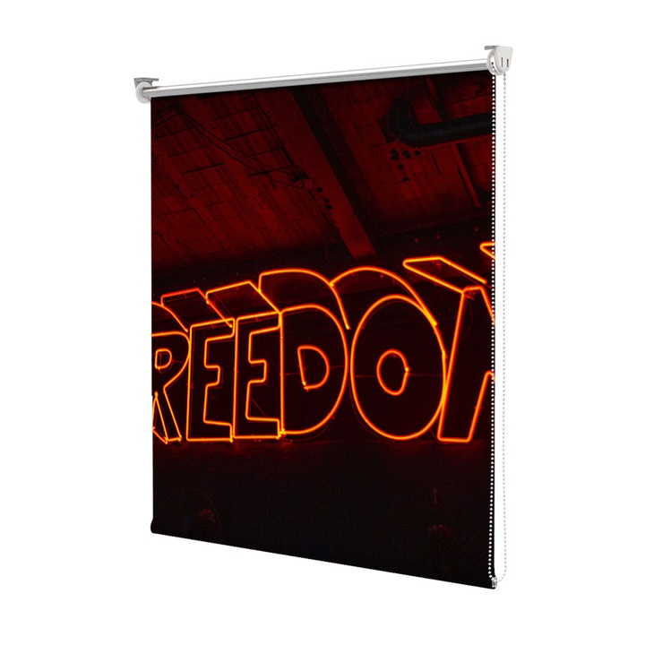 Roleta Art Shade tip Jaluzea cu Rulou si sistem inclus, Art Star, Libertate, Mesaje, Decoratiuni, Latime 85 cm x Inaltime 130 cm