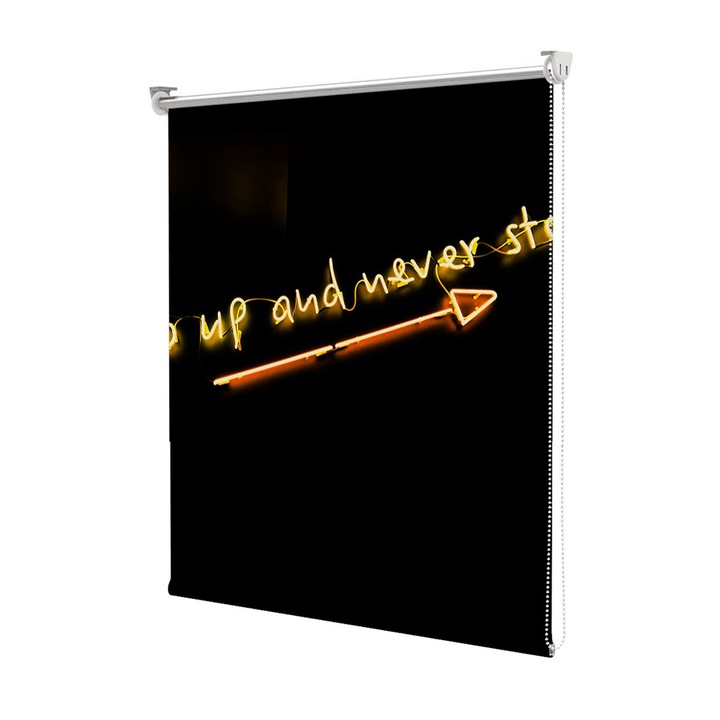 Roleta Art Shade tip Jaluzea cu Rulou si sistem inclus, Art Star, Go up and never stop, Mesaje, Decoratiuni, Latime 80 cm x Inaltime 130 cm
