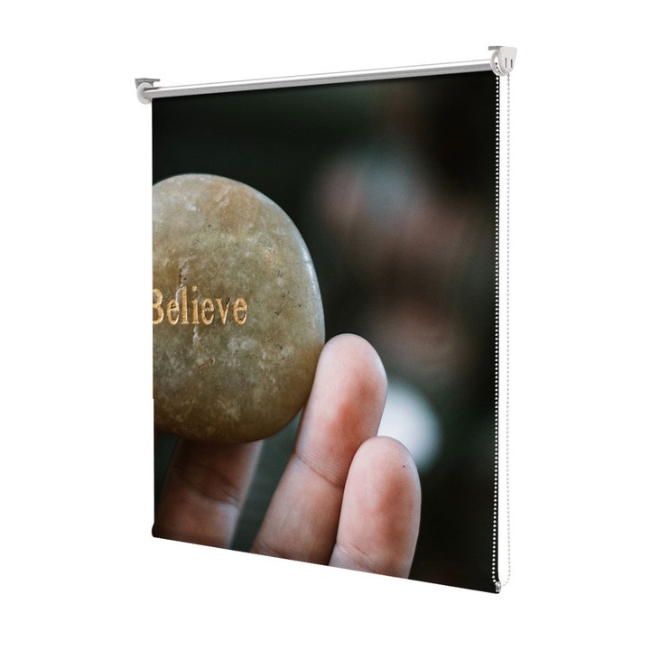 Roleta Art Shade tip Jaluzea cu Rulou si sistem inclus, Art Star, Believe, Mesaje, Decoratiuni, Latime 80 cm x Inaltime 130 cm