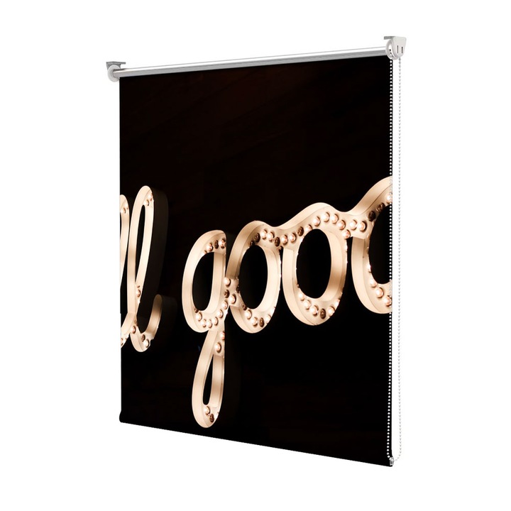 Roleta Art Shade tip Jaluzea cu Rulou si sistem inclus, Art Star, All Good, Mesaje, Decoratiuni, Latime 70 cm x Inaltime 130 cm