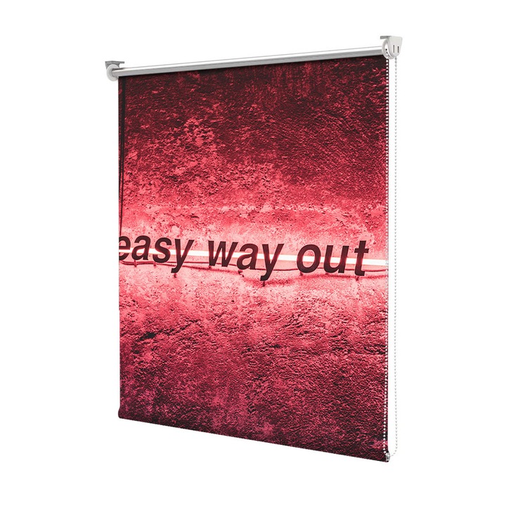 Roleta Art Shade tip Jaluzea cu Rulou si sistem inclus, Art Star, Easy way out, Mesaje, Decoratiuni, Latime 70 cm x Inaltime 130 cm