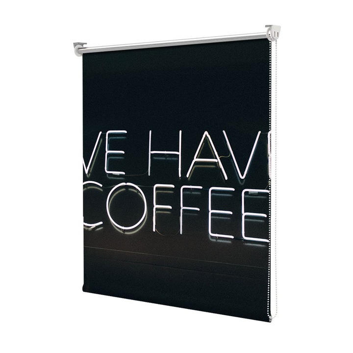 Roleta Art Shade tip Jaluzea cu Rulou si sistem inclus, Art Star, We have coffee, Mesaje, Decoratiuni, Latime 60 cm x Inaltime 130 cm