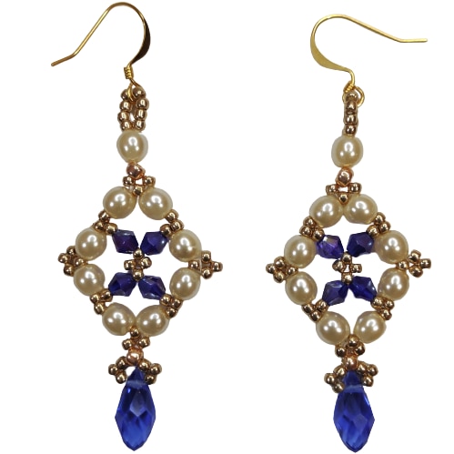 Cercei cristale biconice albastre Bohemia rotunde si cristale picatura, perle de sticla, margele sticla galvanizate cu aur, tortite aurite