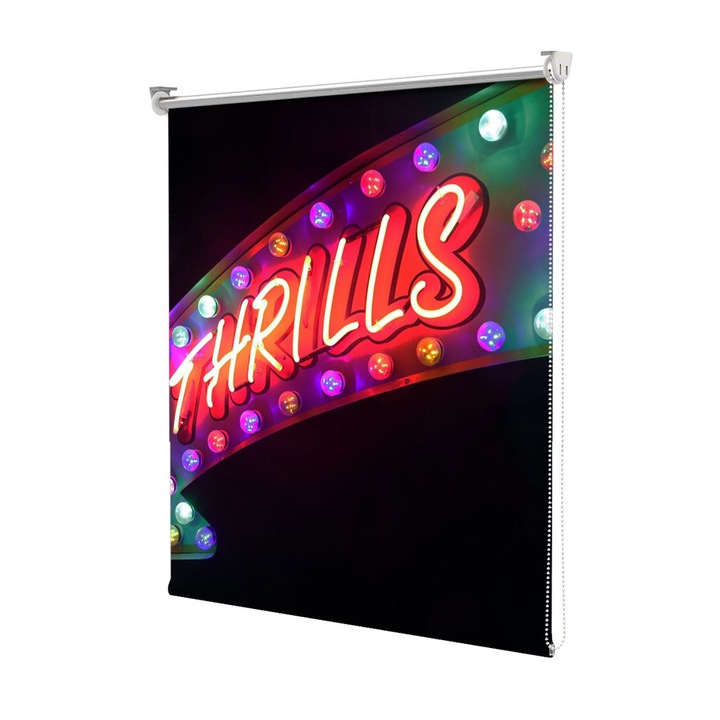 Roleta Art Shade tip Jaluzea cu Rulou si sistem inclus, Art Star, Thrills, Mesaje, Decoratiuni, Latime 60 cm x Inaltime 130 cm
