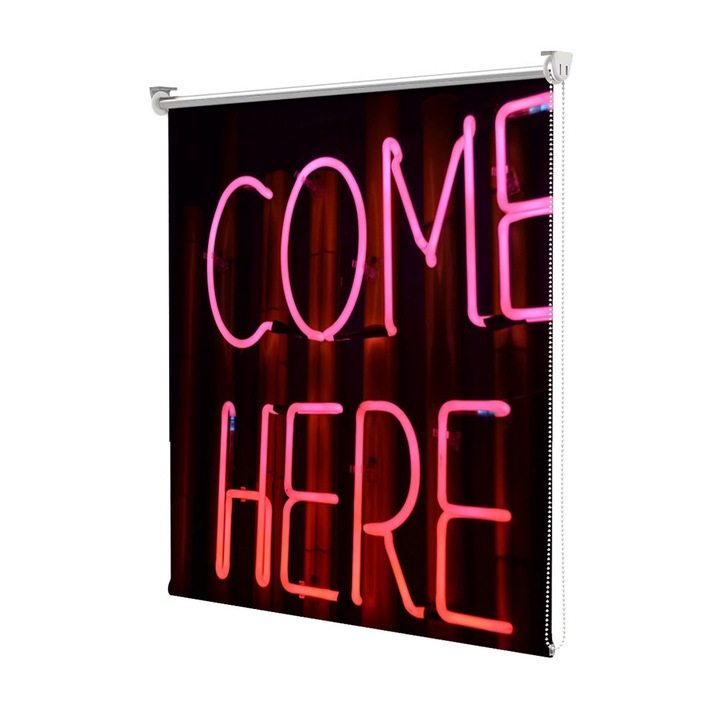 Roleta Art Shade tip Jaluzea cu Rulou si sistem inclus, Art Star, Come here, Mesaje, Decoratiuni, Latime 85 cm x Inaltime 130 cm