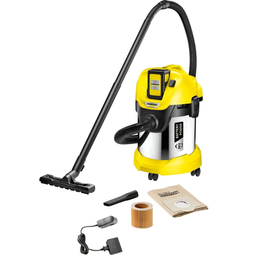 Aspirator umed/uscat Karcher WD 3 Battery 1.629-951.0, 300 W, 17 l, Argintiu