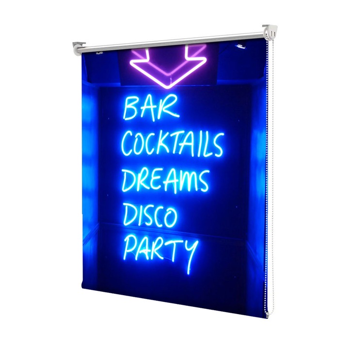 Roleta Art Shade tip Jaluzea cu Rulou si sistem inclus, Art Star, Disco Bar, Mesaje, Decoratiuni, Latime 95 cm x Inaltime 190 cm