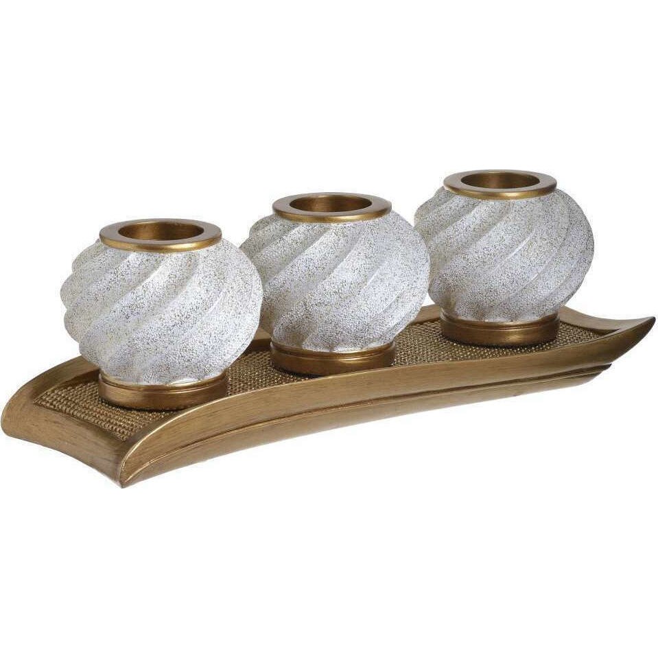 Suport 3 lumanari Golden Hour, Charisma, Rasina, 32X11X12