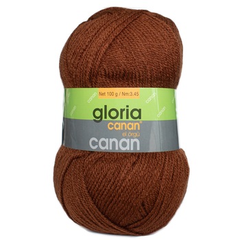 Pachet fir tricotat Gloria 39, 5 bobine, acril 100%, 500 g/pachet, culoare maro caramiziu Pachet fir tricotat Gloria 39, 5 bobine, acril 100%, 500 g/pachet, culoare maro caramiziu