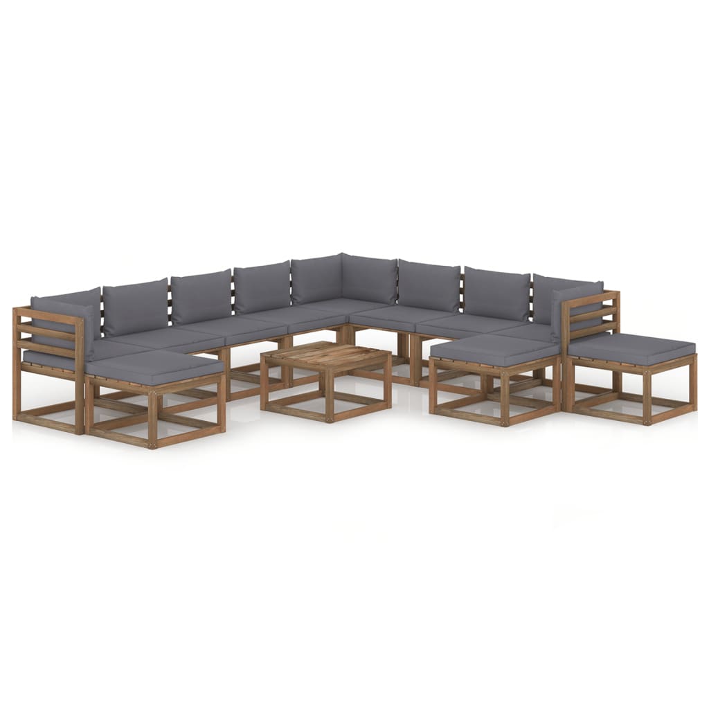 Set mobilier de gradina cu perne antracit, 12 piese