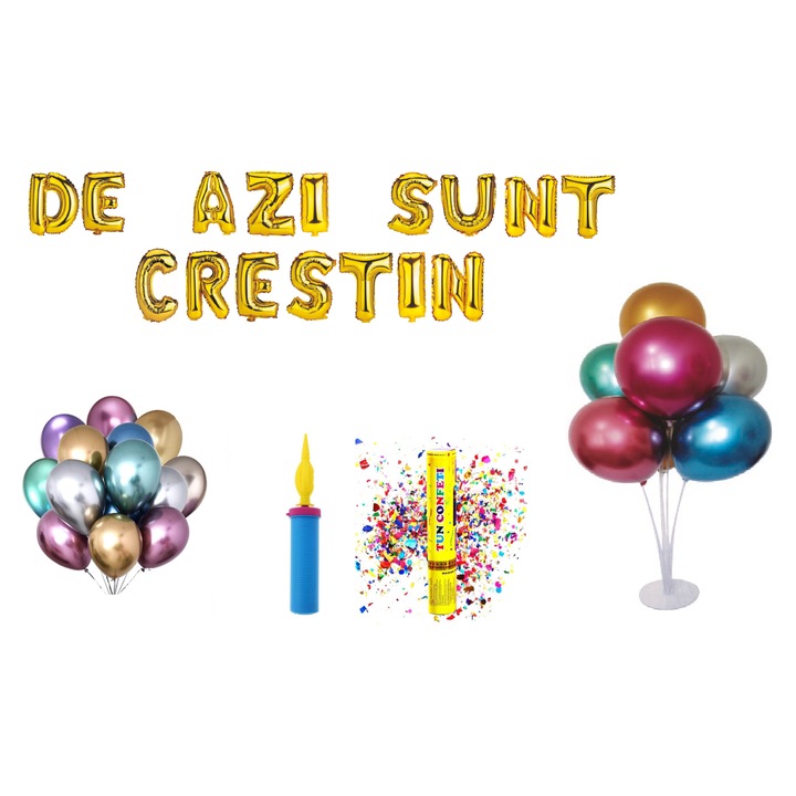 OEM Lufi szett keresztelőhöz, 75 darabos, aranyszín