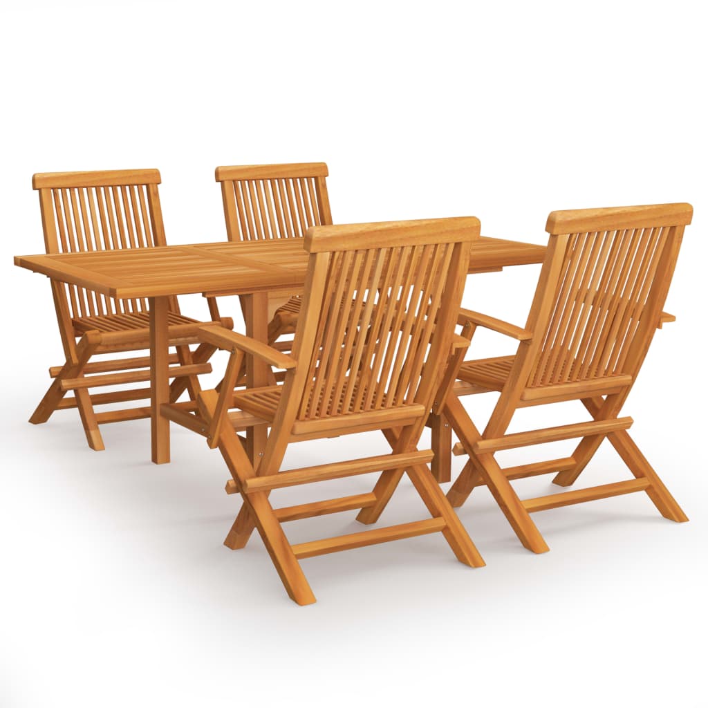 Set mobilier de gradina, 5 piese, lemn masiv de tec