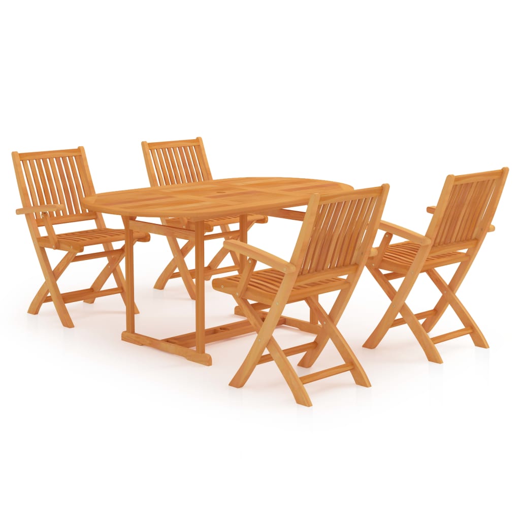 Set de masa pentru gradina, 5 piese, lemn masiv de tec