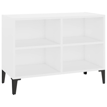 Comoda TV cu picioare metalice vidaXL, PAL, 69.5 x 30 x 50 cm, Alb Comoda TV cu picioare metalice vidaXL, PAL, 69.5 x 30 x 50 cm, Alb