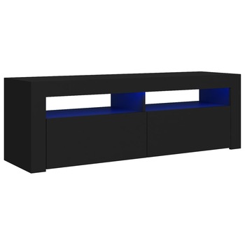 Comoda TV cu lumini LED vidaXL, PAL, 120 x 35 x 40 cm, Negru Comoda TV cu lumini LED vidaXL, PAL, 120 x 35 x 40 cm, Negru