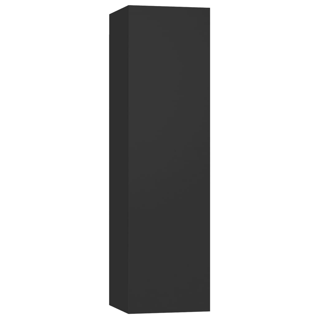 Comoda TV cu 2 rafturi vidaXL, PAL, 30.5 x 30 x 110 cm, Negru