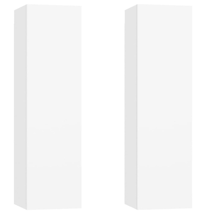 Комплект ТВ шкафове vidaXL, PAL, Бял, 30.5 x 30 x 110 см, 2 броя